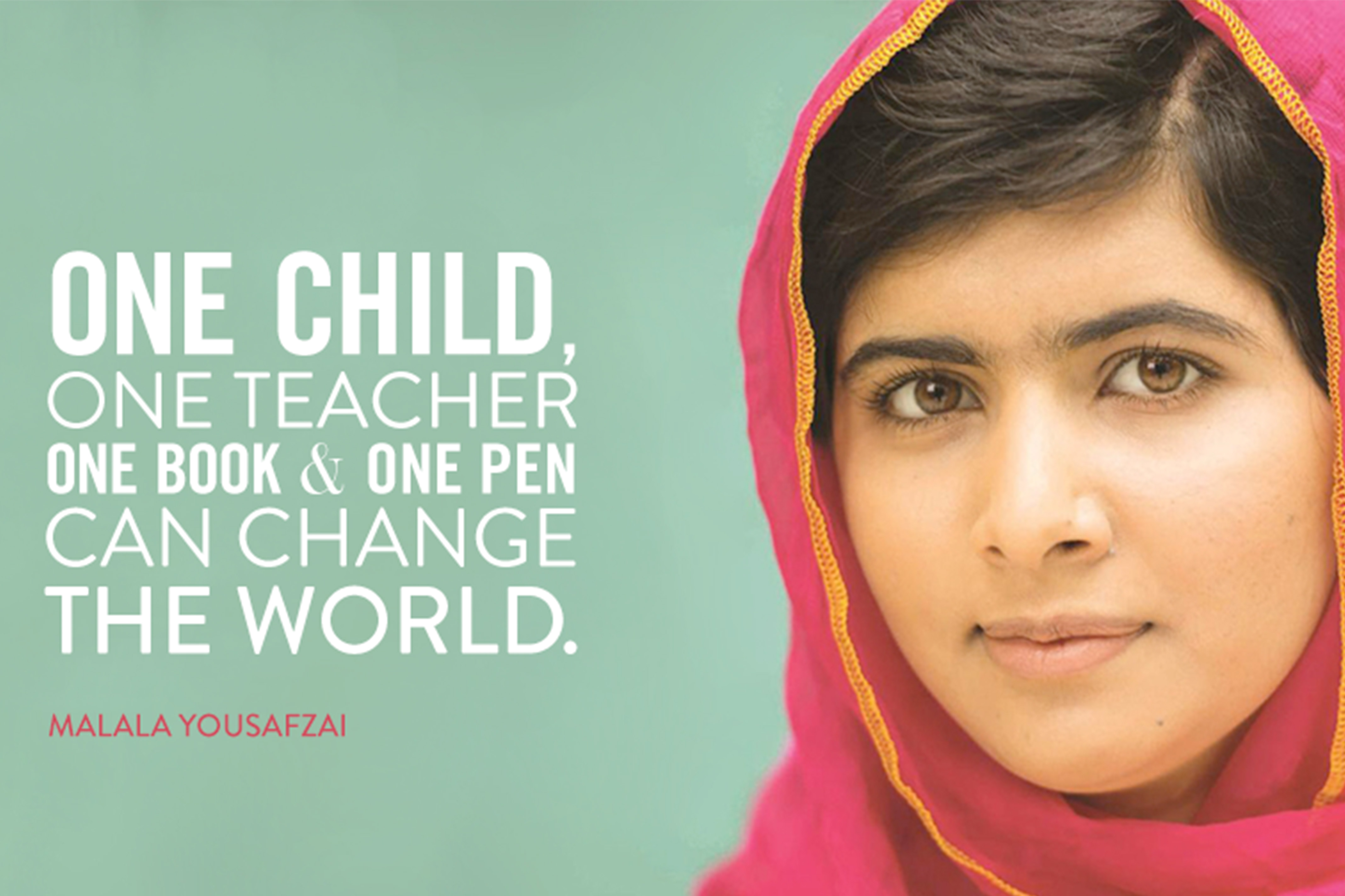 Un Bambino Un Insegnante Un Libro E Una Penna Possono Cambiare Il Mondo Malala Yousafzai La Chiave Di Sophia