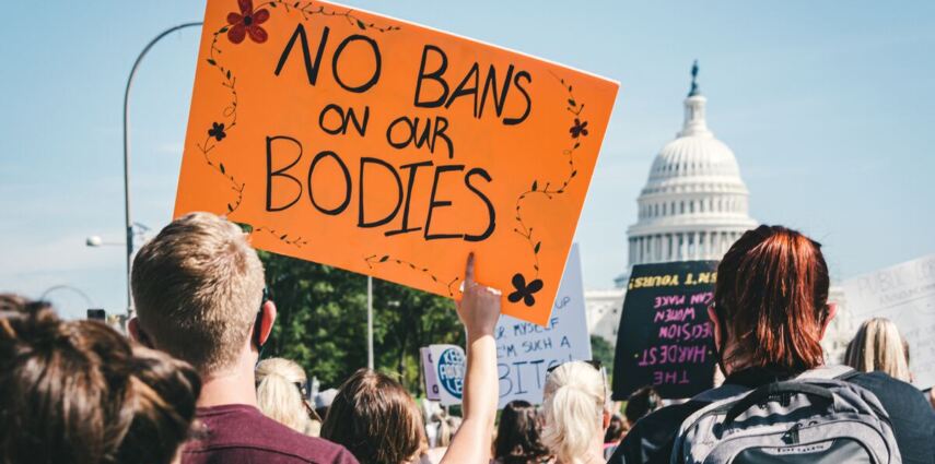 <p>Immagine di una protesta per l'aborto a Washington</p>
